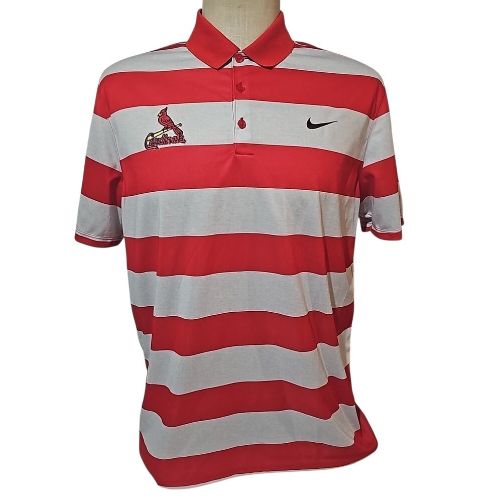 Nike Golf St. Louis Cardinals Dri-FIT Striped Polo Shirt Men’s XL